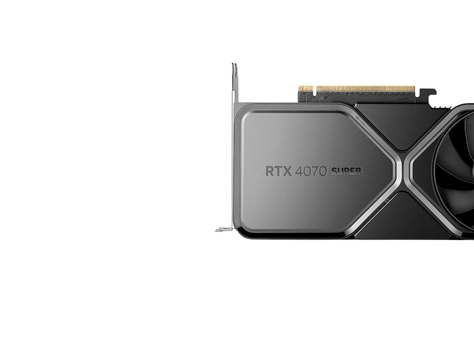 User-prepared RTX 4070 SUPER illustration. Board design and framing may differ. GeForce RTX 4070 SUPER, user-prepared illustration
